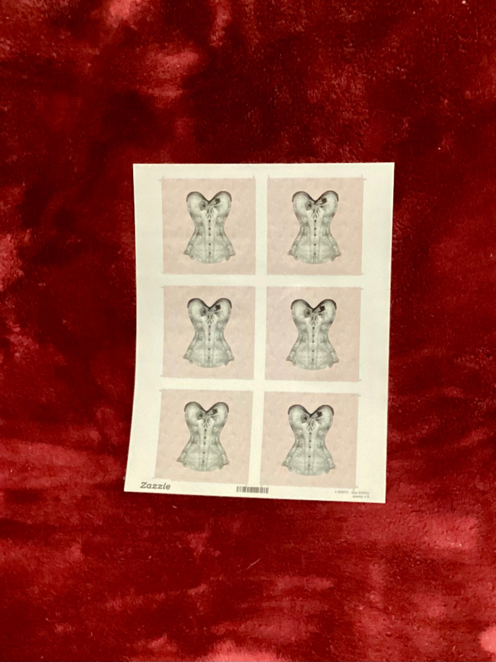 Elegant Pink Rose Corset Stickers